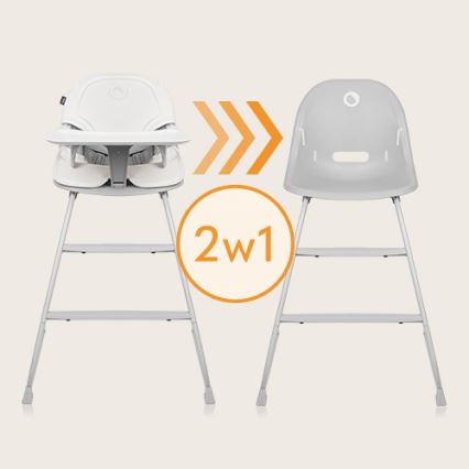 Lionelo - Børnehøjstol 2-i-1 DALIA hvid/grå