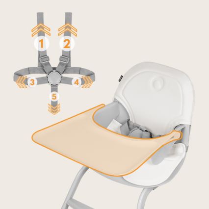 Lionelo - Børnehøjstol 2-i-1 DALIA hvid/grå