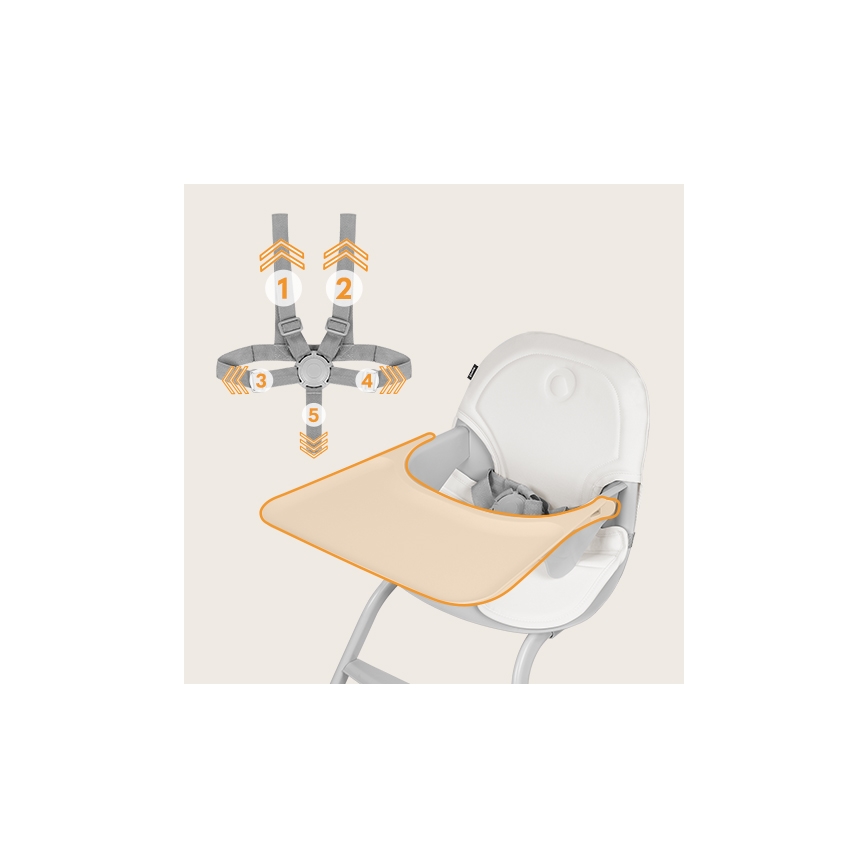 Lionelo - Børnehøjstol 2-i-1 DALIA hvid/grå