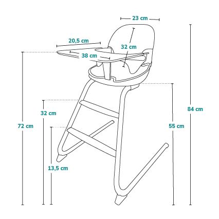 Lionelo - Børnehøjstol 2-i-1 DALIA hvid/grå