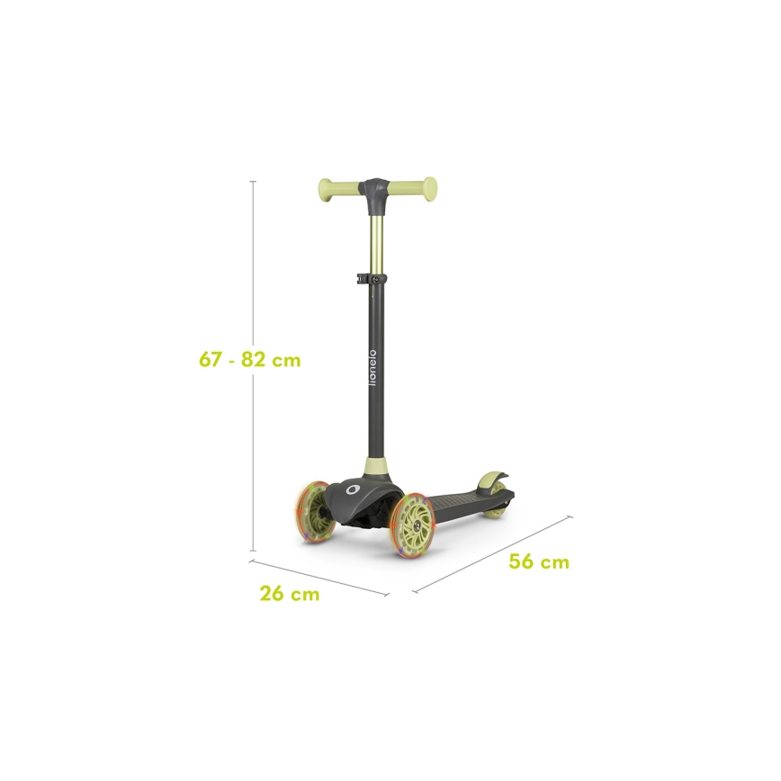 Lionelo - Børneløbehjul JESSY 3xAA grå/grøn