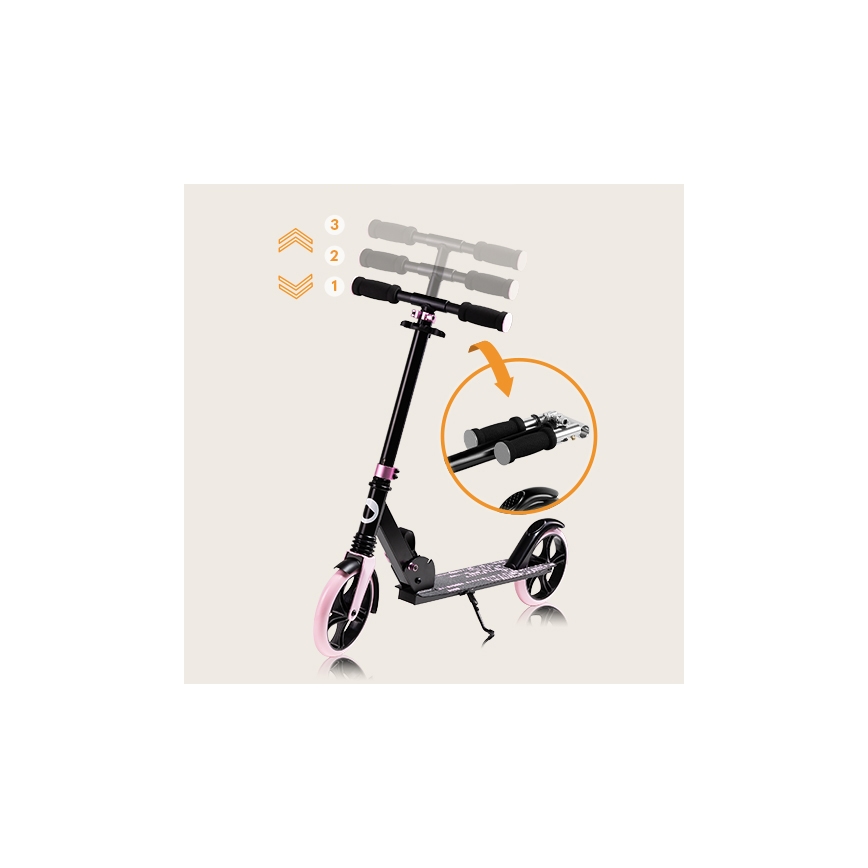 Lionelo - Børneløbehjul LUCA sort/lyserød