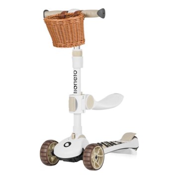 Lionelo - Børnescooter 2-i-1 FRANKY hvid/beige