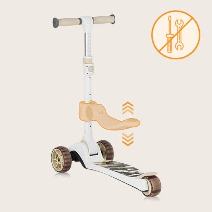 Lionelo - Børnescooter 2-i-1 FRANKY hvid/beige