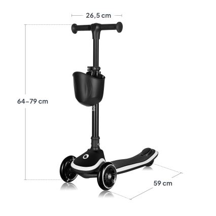 Lionelo - Børnescooter MEY 3xAAA Black Onyx