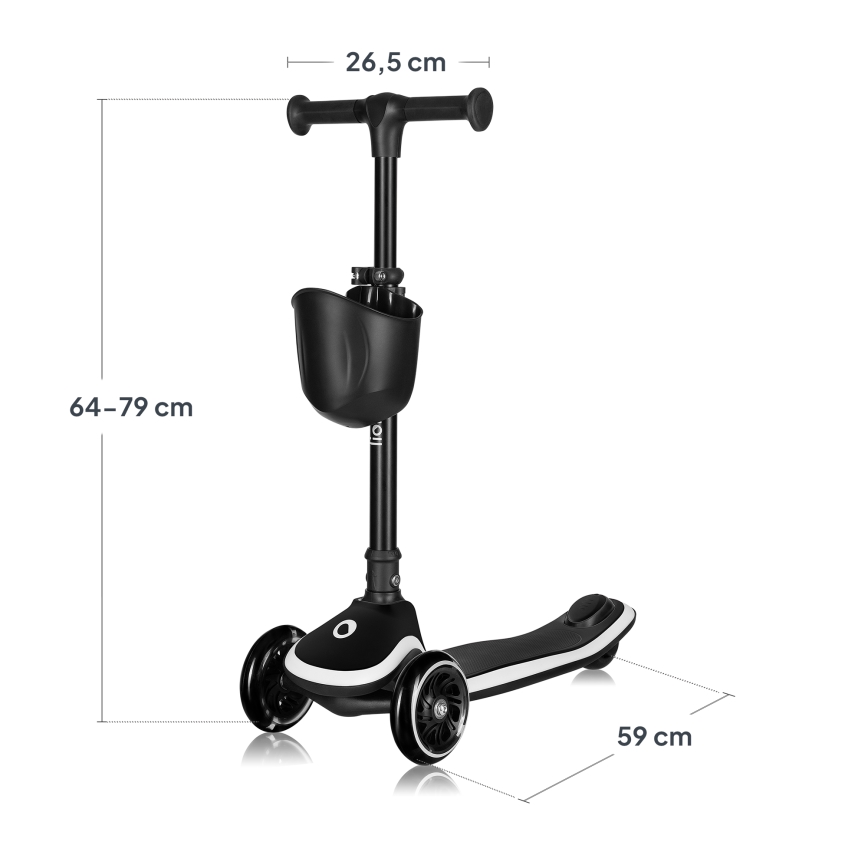 Lionelo - Børnescooter MEY 3xAAA Black Onyx