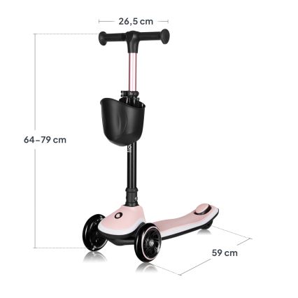 Lionelo - Børnescooter MEY 3xAAA Pink Rose
