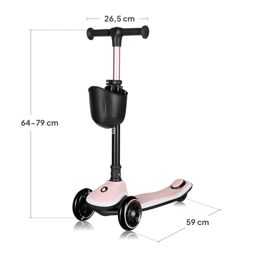 Lionelo - Børnescooter MEY 3xAAA Pink Rose