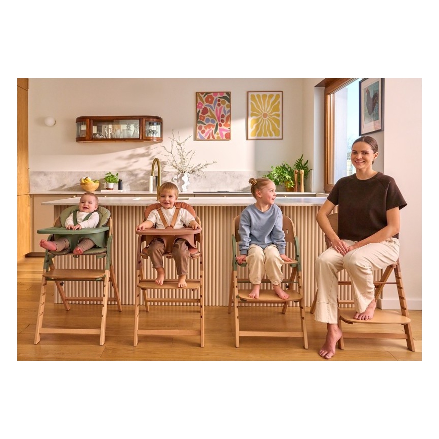 Lionelo - Børnespisestol 3-i-1 MEGAN Green Wood