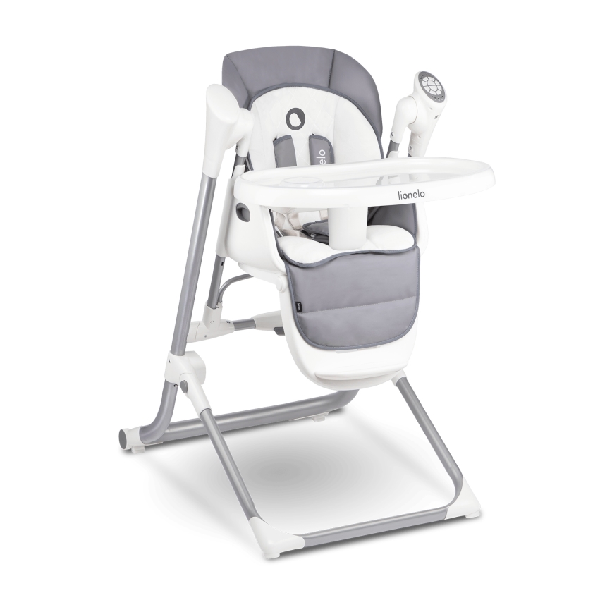 Lionelo - Børnespisestol NILES Grå 4xAA