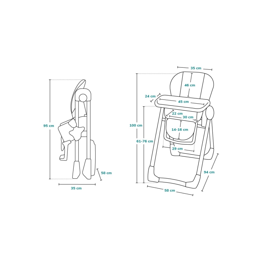 Lionelo - Børnestol til spisning ZANNA grå