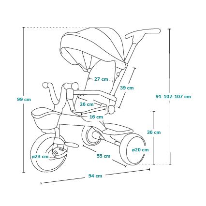 Lionelo - Børnetrehjuler HAARI grå/sort