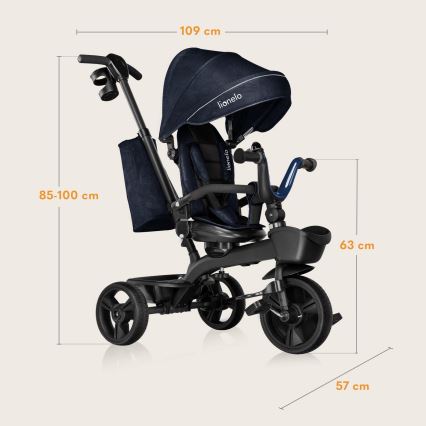 Lionelo - Børnetrehjulet cykel KORI Navyblå