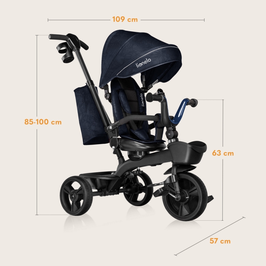 Lionelo - Børnetrehjulet cykel KORI Navyblå