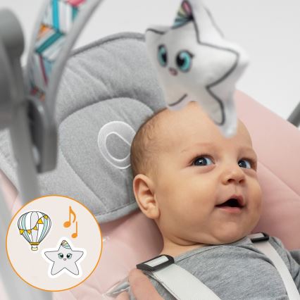 Lionelo - Børnevippestol OTTO 4xLR14 Babyrosa