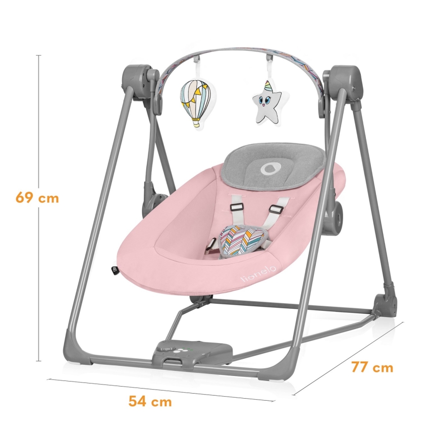 Lionelo - Børnevippestol OTTO 4xLR14 Babyrosa