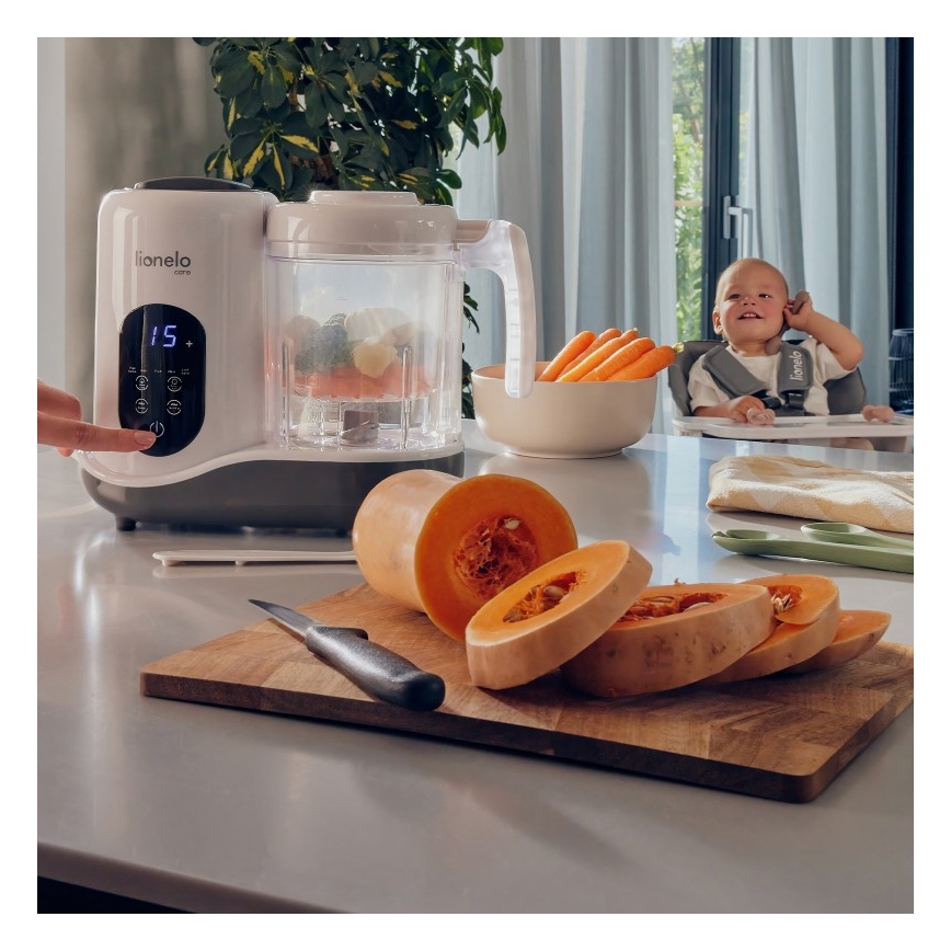 Lionelo - Dampkoger 5-i-1 BABYMENU 110W/230V hvid/grå