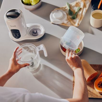 Lionelo - Dampkoger 5-i-1 BABYMENU 110W/230V hvid/grå