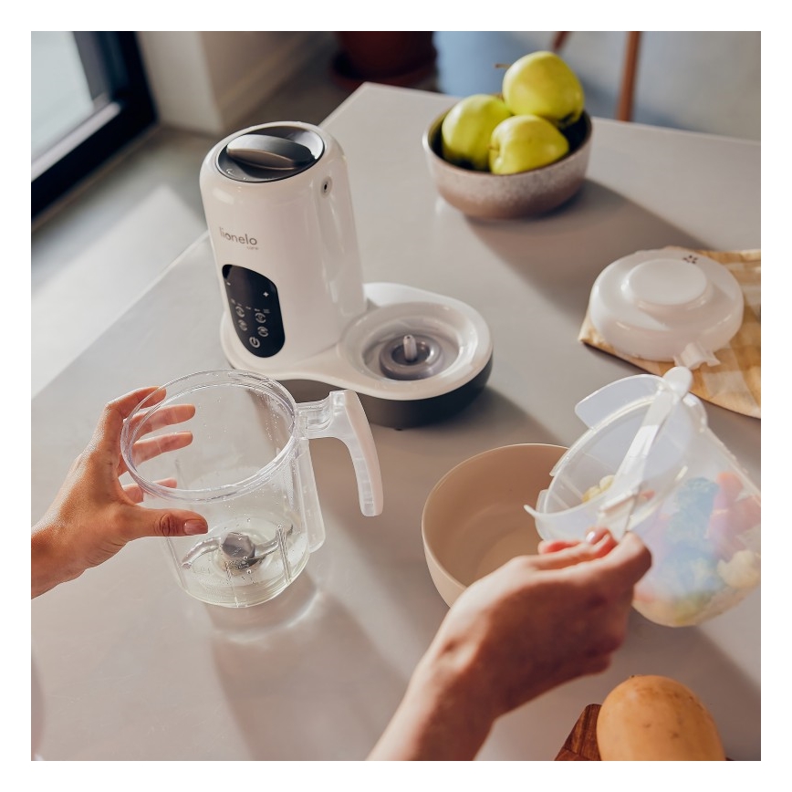 Lionelo - Dampkoger 5-i-1 BABYMENU 110W/230V hvid/grå
