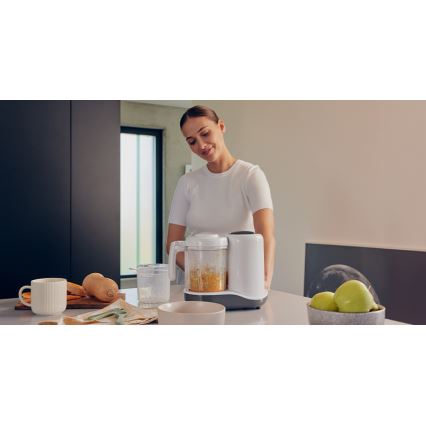 Lionelo - Dampkoger 5-i-1 BABYMENU 110W/230V hvid/grå