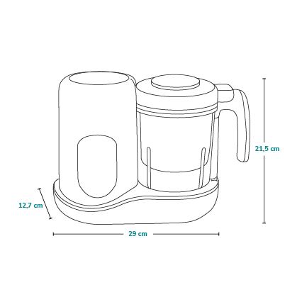 Lionelo - Dampkoger 5-i-1 BABYMENU 110W/230V hvid/grå