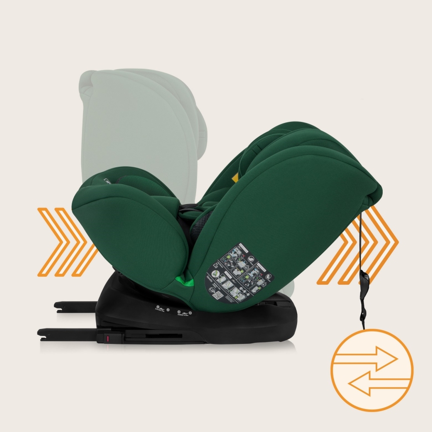 Lionelo - Drejbar autostol med base BASTIAAN i-Size 40-150 cm Grøn Skov