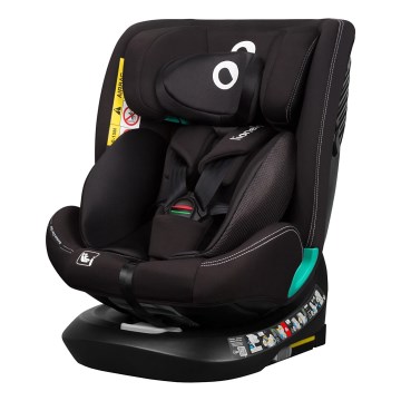 Lionelo - Drejbar autostol med base BASTIAAN ONE i-Size 40-150 cm Black Carbon