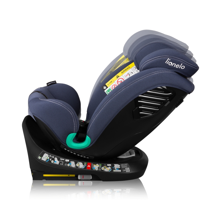 Lionelo - Autostol med drejbar base BASTIAAN ONE i-Size 40-150 cm navyblå
