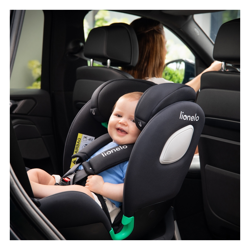 Lionelo - Drejbar autostol med base BRAAM AIR i-Size 40-150 cm Sort Carbon