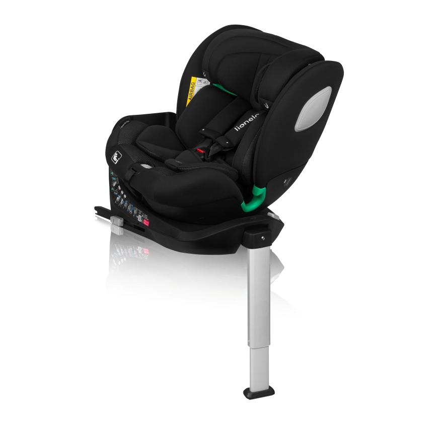 Lionelo - Drejbar autostol med base BRAAM AIR i-Size 40-150 cm Sort Carbon