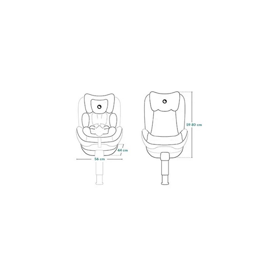 Lionelo - Drejbar autostol med base BRAAM AIR i-Size 40-150 cm Sort Carbon