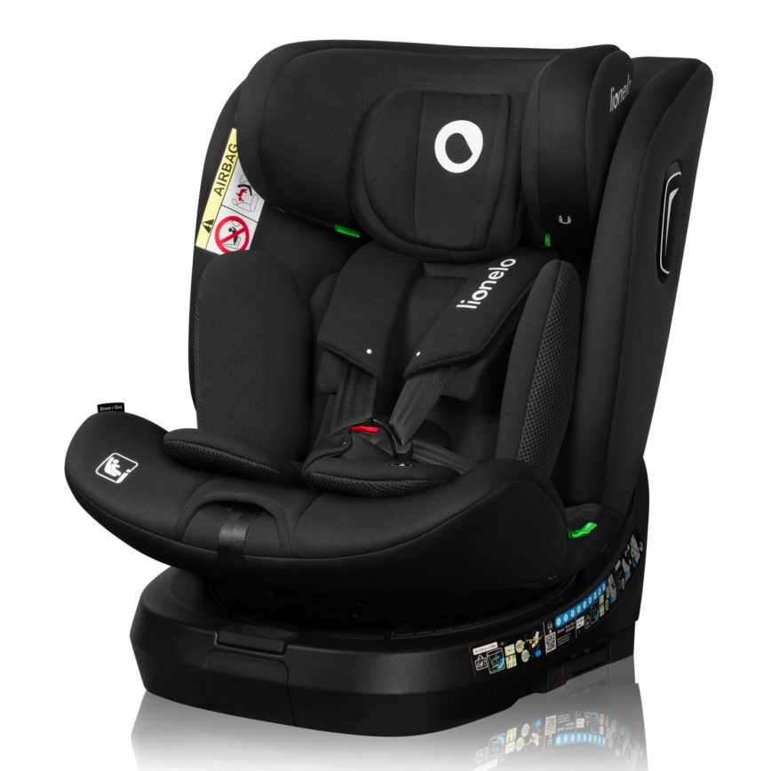 Lionelo - Drejbar autostol med base BRAVE i-Size 40-150 cm Black Carbon