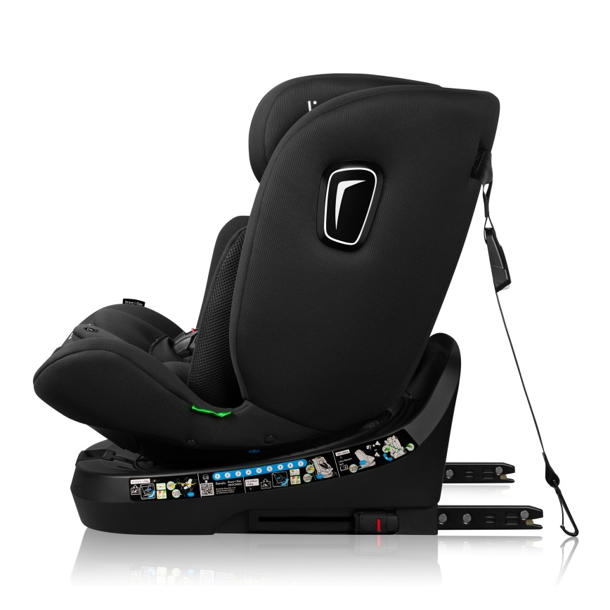 Lionelo - Drejbar autostol med base BRAVE i-Size 40-150 cm Black Carbon