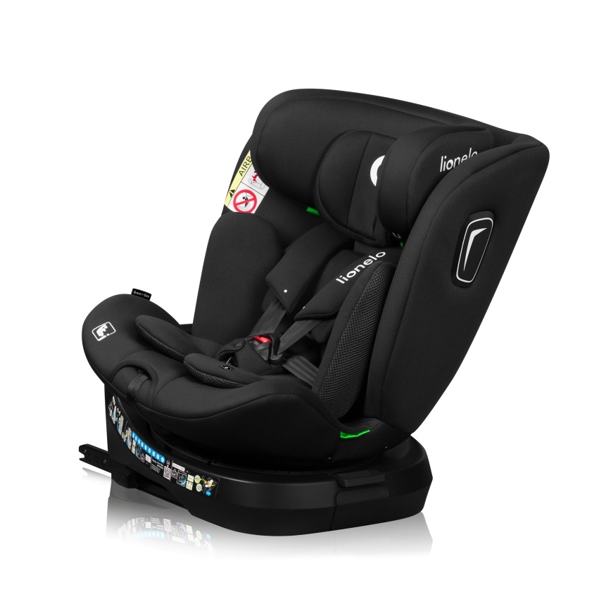 Lionelo - Drejbar autostol med base BRAVE i-Size 40-150 cm Black Carbon