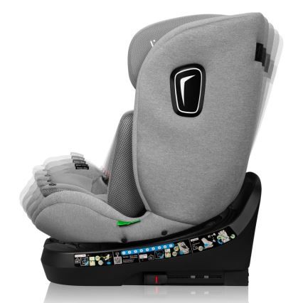 Lionelo - Drejbar autostol med base BRAVE i-Size 40-150 cm Grå sten