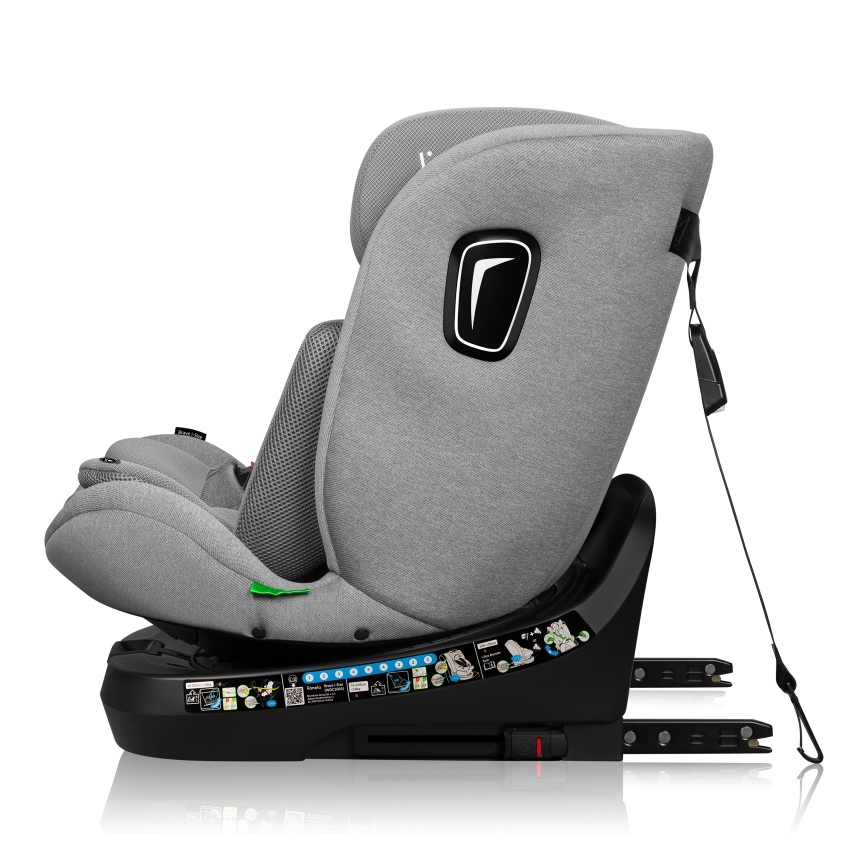 Lionelo - Drejbar autostol med base BRAVE i-Size 40-150 cm Grå sten