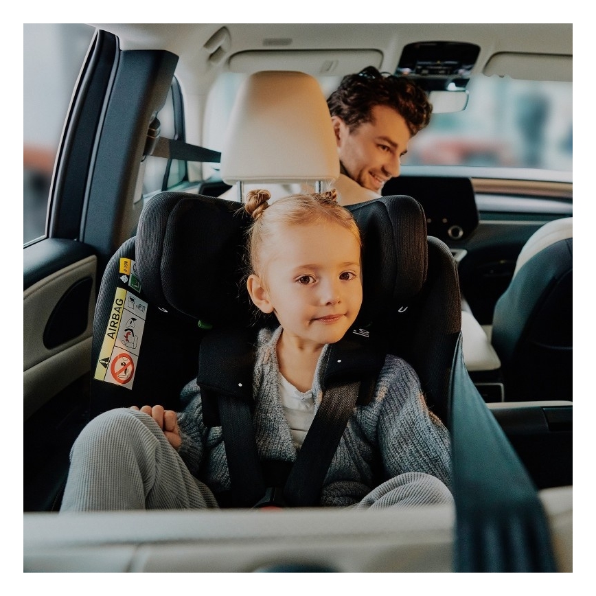 Lionelo - Drejbar autostol med base BRAVE i-Size 40-150 cm Sort Carbon