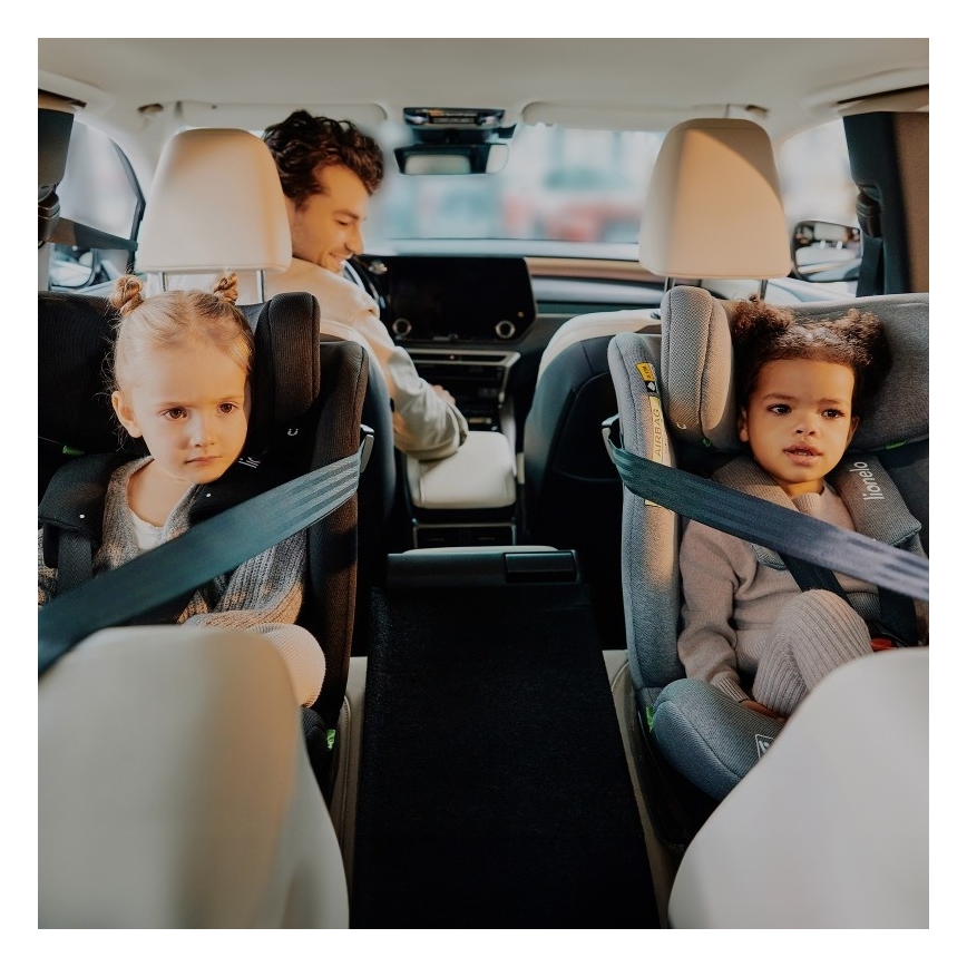 Lionelo - Drejbar autostol med base BRAVE i-Size 40-150 cm Sort Carbon