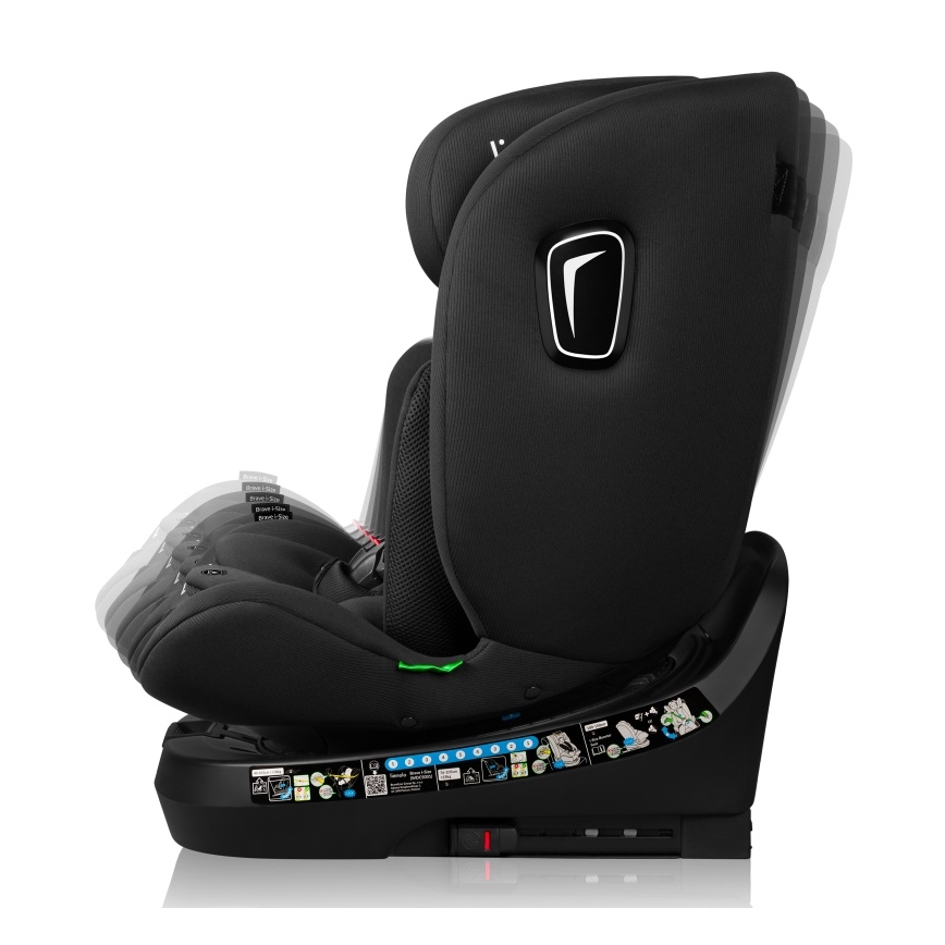 Lionelo - Drejbar autostol med base BRAVE i-Size 40-150 cm Sort Carbon