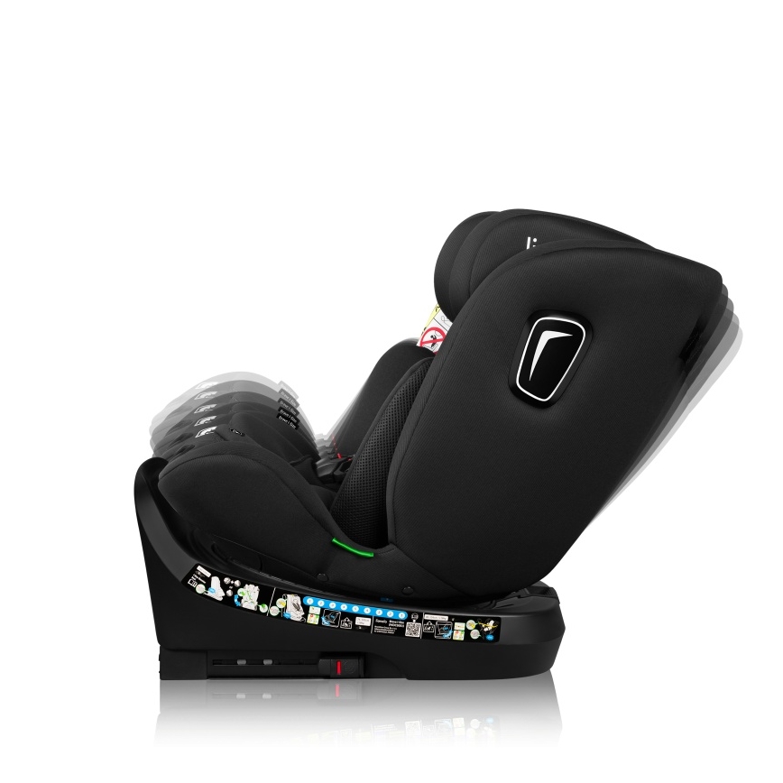 Lionelo - Drejbar autostol med base BRAVE i-Size 40-150 cm Sort Carbon