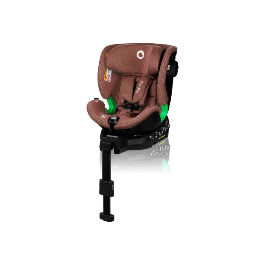 Lionelo - Drejbar autostol med base HARMONY i-Size 40-150 cm teglrød