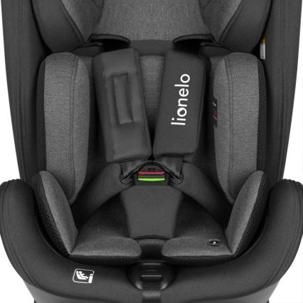 Lionelo - Drejbar autostol med base HARPER i-Size 76-150 cm Black Carbon