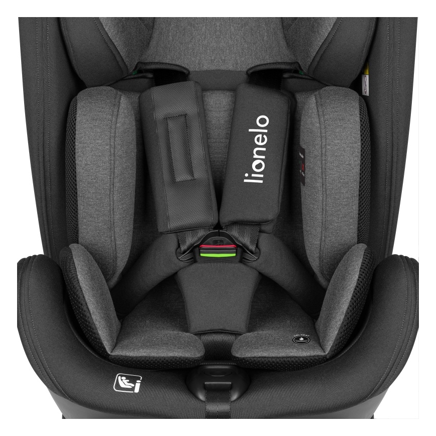 Lionelo - Drejbar autostol med base HARPER i-Size 76-150 cm Black Carbon