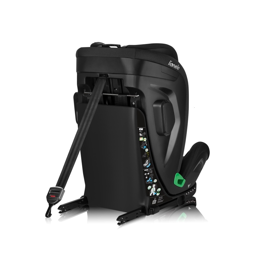 Lionelo - Drejbar autostol med base HARPER i-Size 76-150 cm Black Carbon
