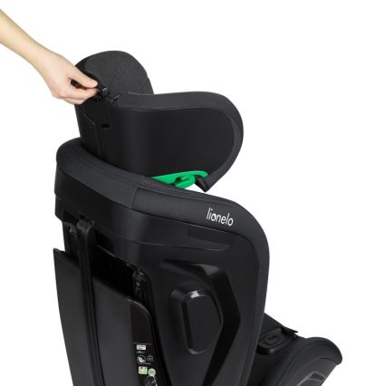 Lionelo - Drejbar autostol med base HARPER i-Size 76-150 cm Black Carbon