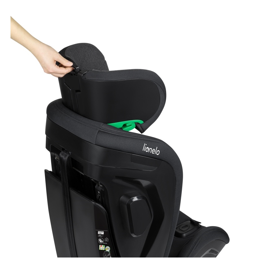 Lionelo - Drejbar autostol med base HARPER i-Size 76-150 cm Black Carbon
