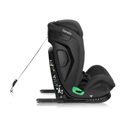 Lionelo - Drejbar autostol med base HARPER i-Size 76-150 cm Black Carbon