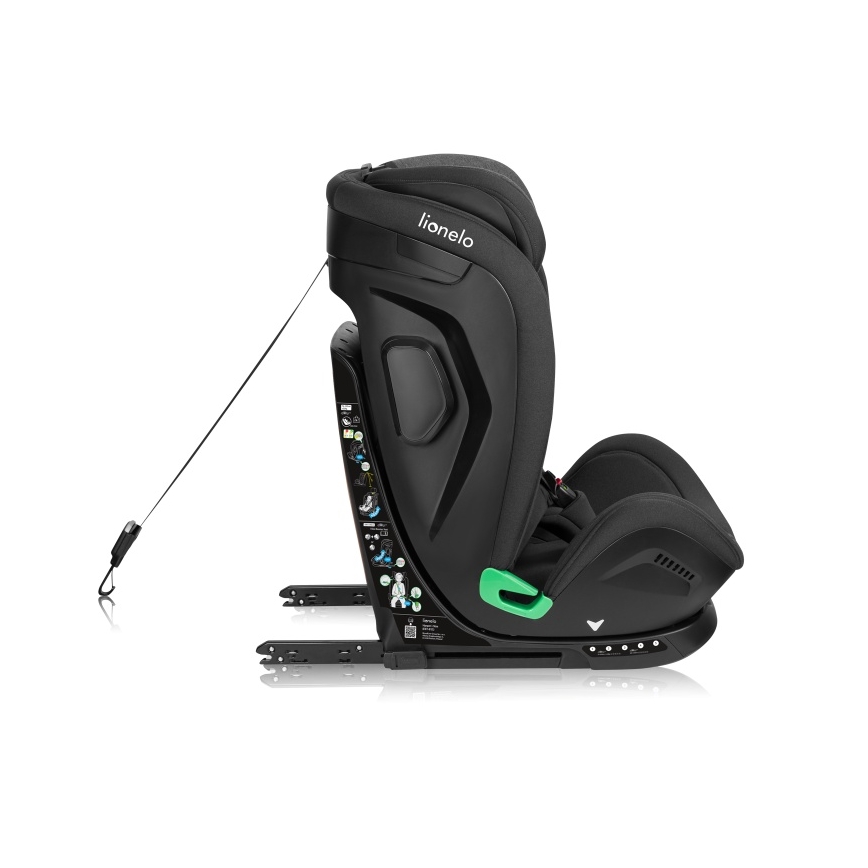 Lionelo - Drejbar autostol med base HARPER i-Size 76-150 cm Black Carbon