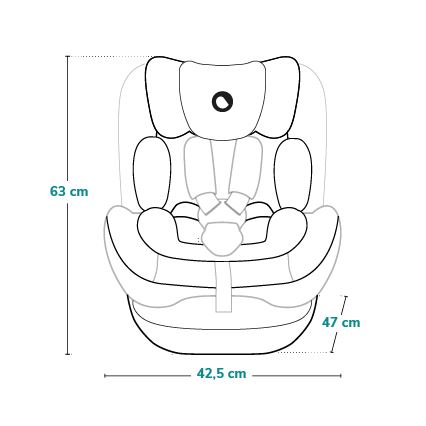 Lionelo - Drejbar autostol med base HARPER i-Size 76-150 cm Black Carbon