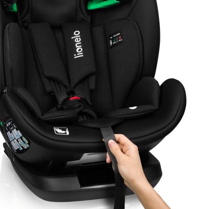 Lionelo - Drejbar autostol med base LAVENDER i-Size 76-150 cm Black Carbon